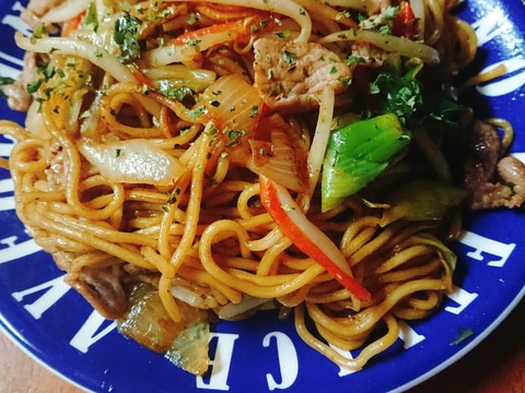 おたふくお好みソースで焼きそば